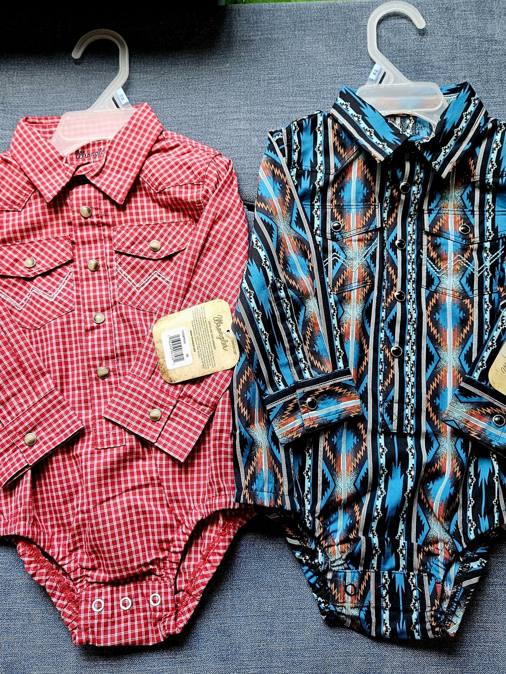 Wrangler 18 Month Boys Western Pearl Snap Shirts- Set Of Two
